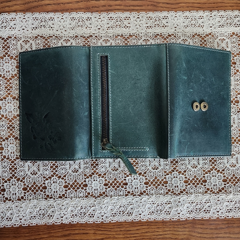 Distressed Embossed Leather Wallet - Picture 8 of 15